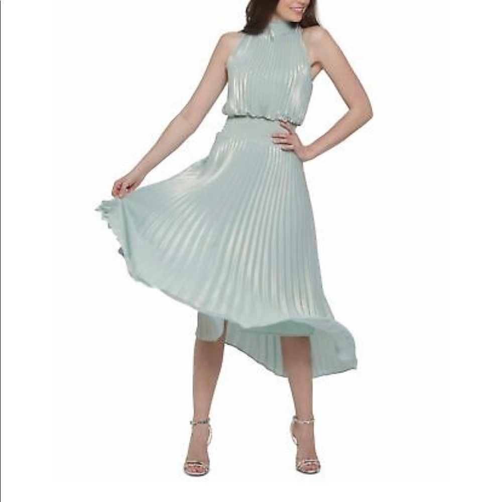 XSCAPE Green Turtle Neck Midi Sheath Dress NWT New